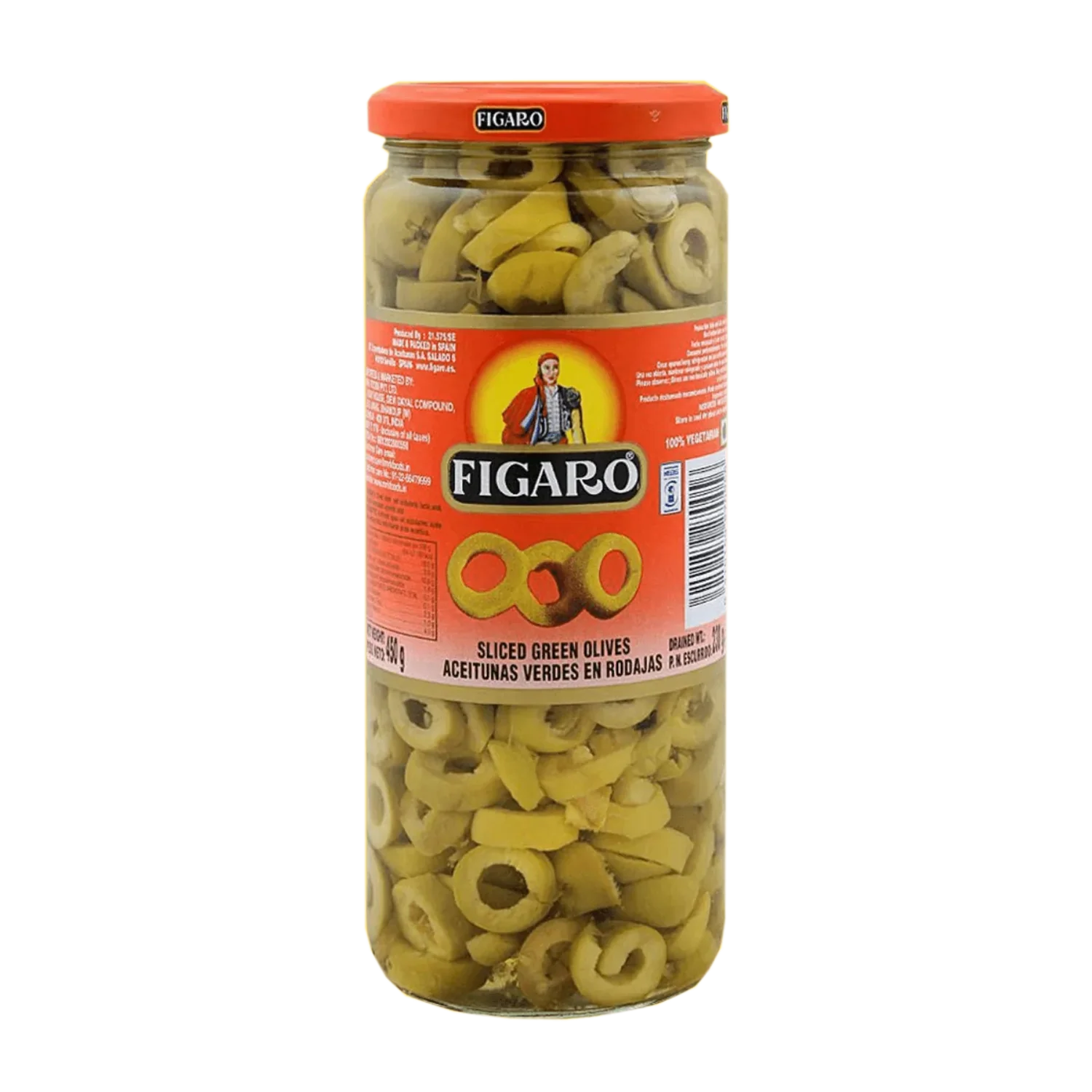 Figaro Sliced Green Olives 450 G